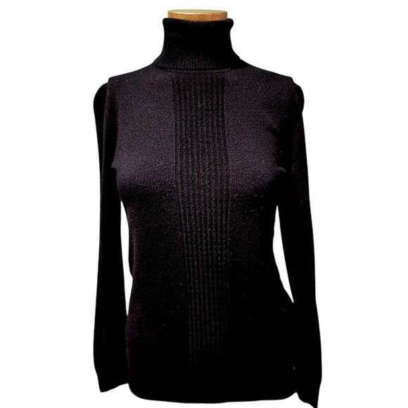 Calvin Klein Black Long Sleeve Turtleneck Sweater, Size S - Picture 1 of 5